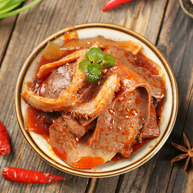 麻辣夫妻肺片268g 自制辣味牛杂酒店小凉拌吃批发 即食夫妻肺片