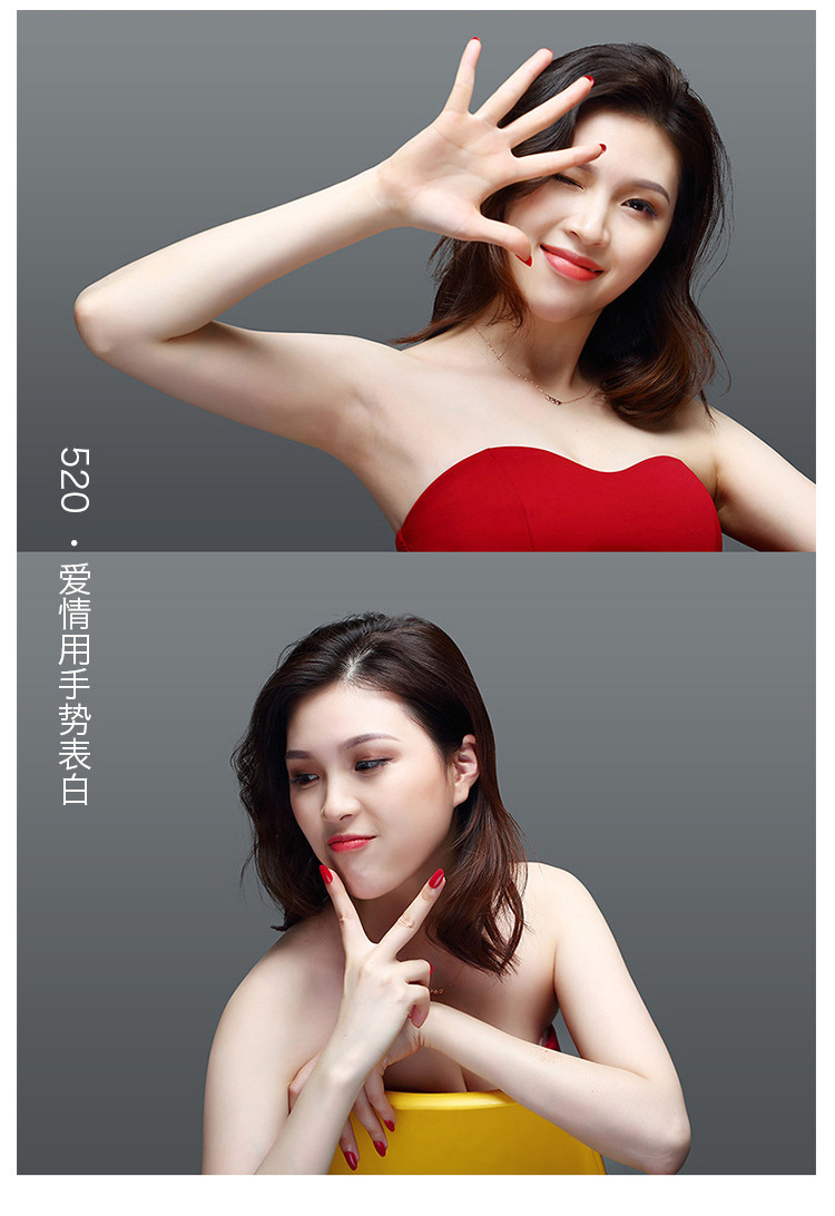 抖音同款剪刀石头布项链女s925纯银手势表白520吊坠我爱你锁骨链