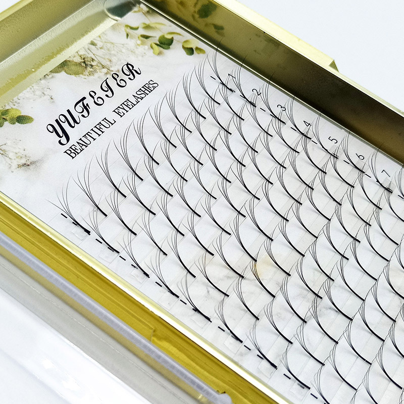 Long Stem 4P Individual False Eyelash Grafting Eyelashes 16 Rows Natural Long Soft Hair Chemical Fiber Material Plant Eyelashes Manufacturer Production