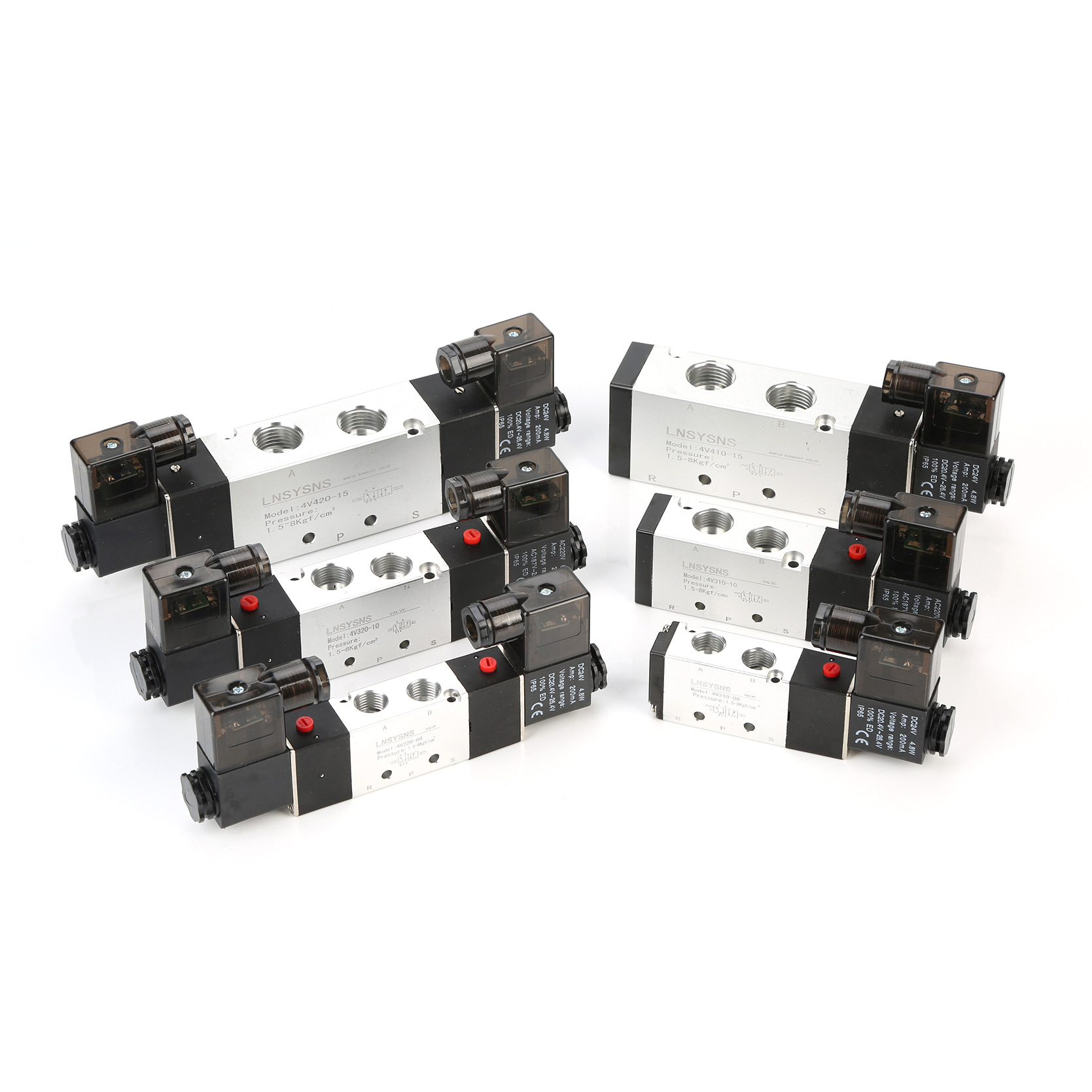 亚德客型二位五通双线圈气动阀电磁阀气动配件 4v120-m5/4v220-08