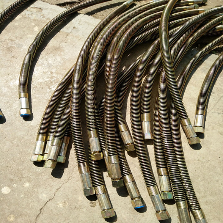 生产高压胶管液压油管dn13/50钢丝编织油管带法兰连接软管带护簧