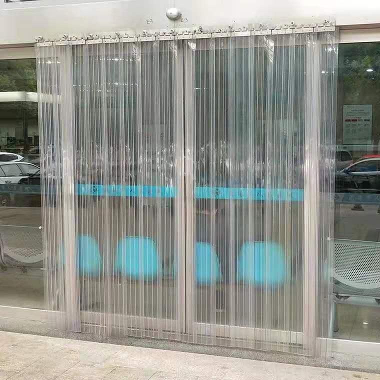 批发塑料防尘隔油烟软门帘空调挡冷风防粘条纹加筋软胶皮帘子