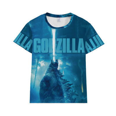 新godzilla:king of the monsters哥斯拉2电影周边3d印花短袖t恤