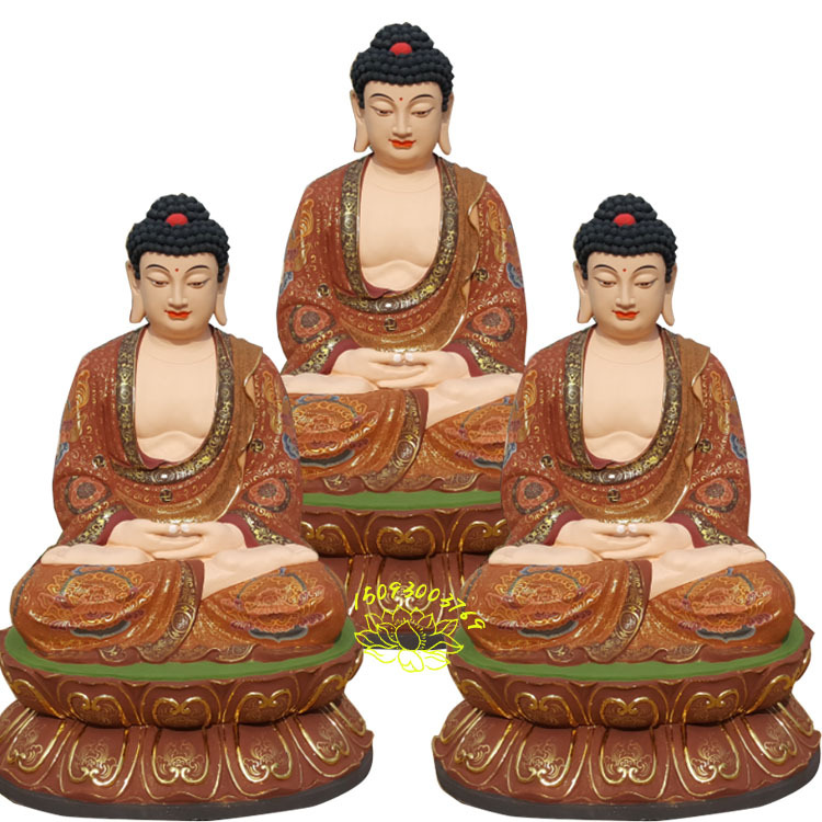 大自在三宝佛佛像市场价格 韦陀伽蓝菩萨护法 敦煌彩释迦弥尼佛