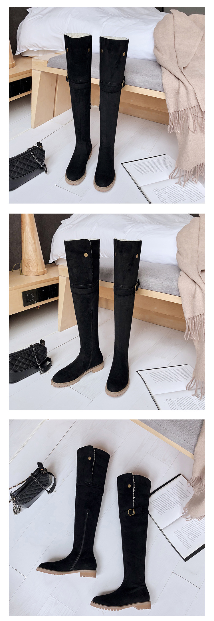 2019新款雪地靴过膝长靴修腿耐磨牛筋底韩版保暖时尚潮品时装女靴