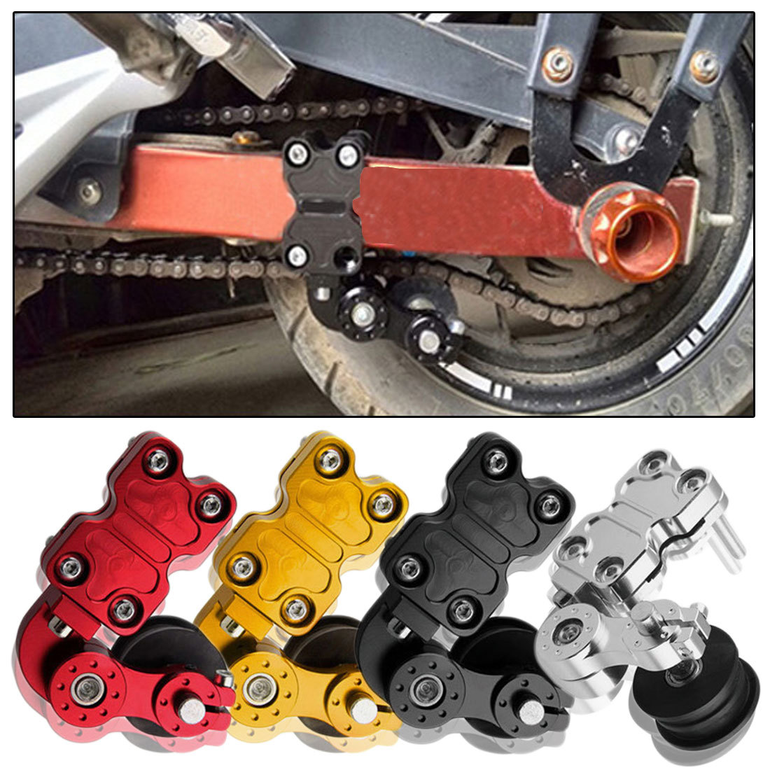 摩托车链条调紧器防滑器弯梁车张紧器链条导链器自动调节器张紧轮