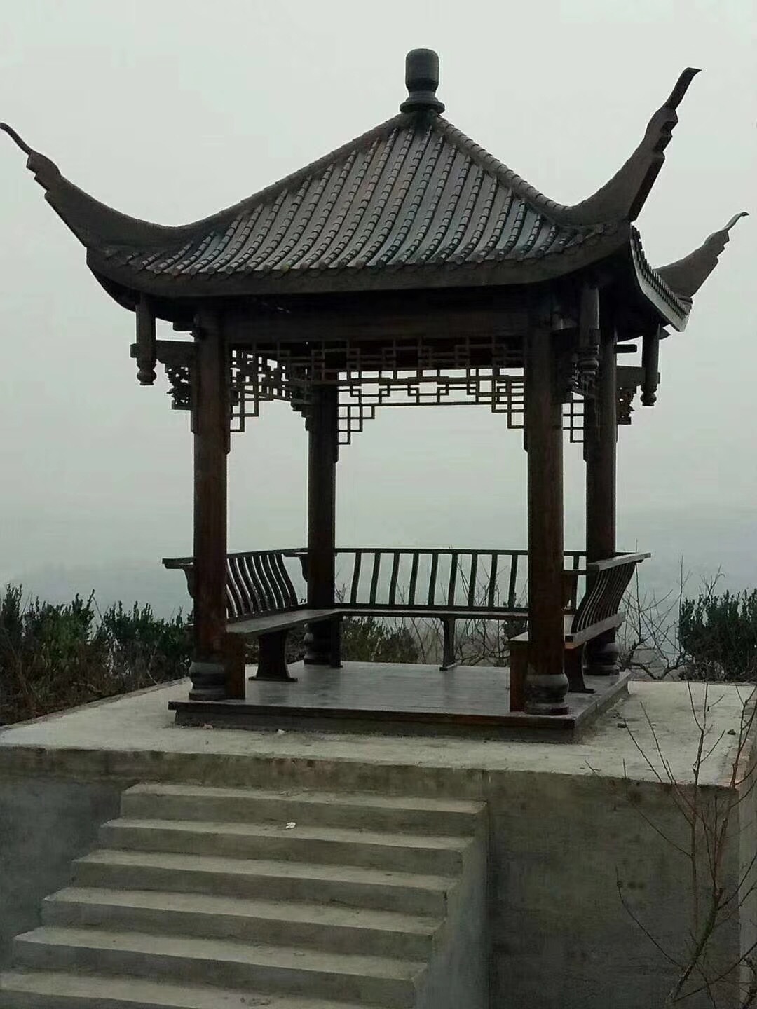 厂家定制仿古户外景观凉亭 木制四角飞檐凉亭 防腐木四角凉亭