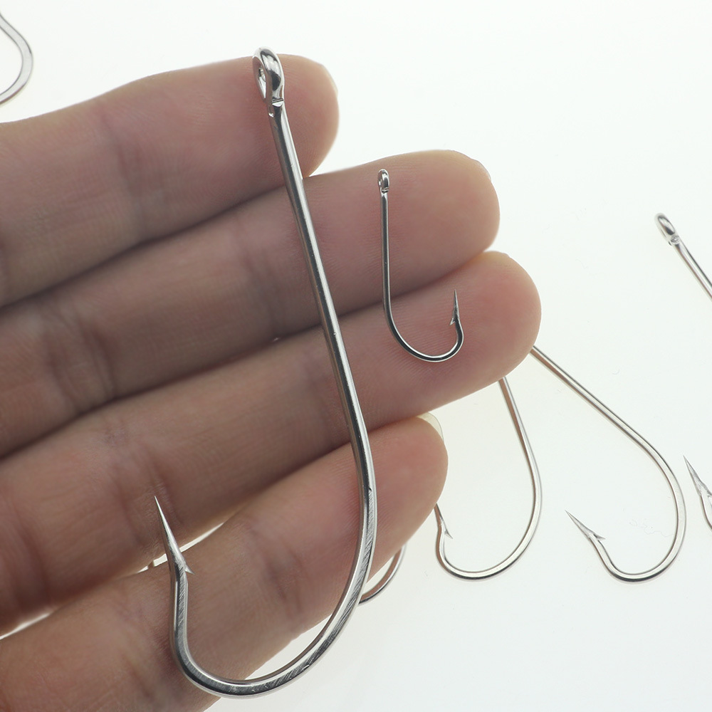 9255白色海马钩oshaughnessy 管付长柄带圈鲳鱼鲈鱼手丝钩海钓钩