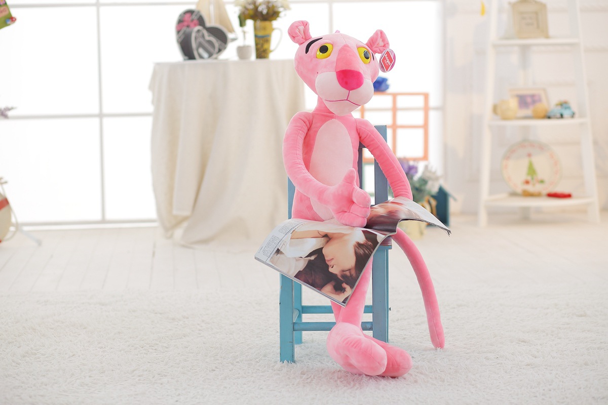 毛绒玩具_粉红豹毛绒玩具可爱卡通粉红顽皮豹公仔睡觉女孩生日 - 阿里