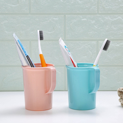 韩式刷牙杯浴室漱口杯杯子 家用塑料情侣牙刷杯家居洗漱牙缸批发