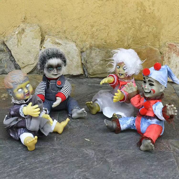 万圣节鬼屋密室逃脱酒吧布置道具公仔可爱走路鬼娃创意装饰用产品