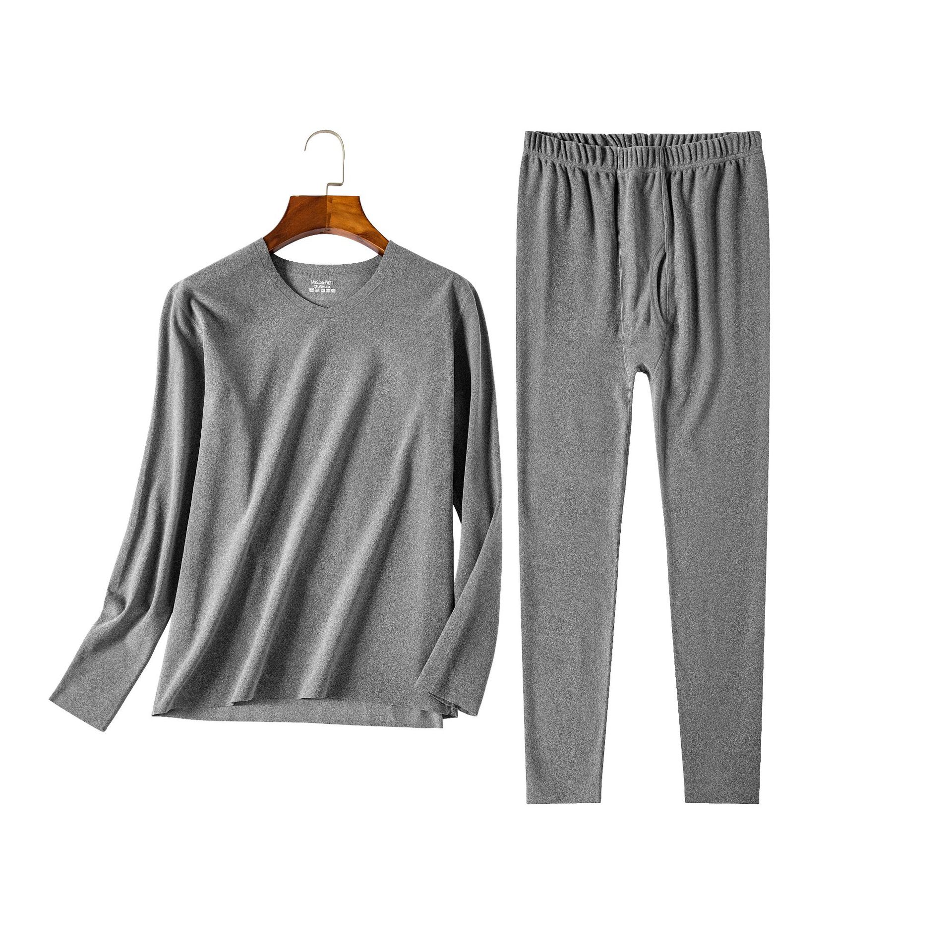 秋冬女士加绒秋衣秋裤男士舒绒无痕保暖内衣套装轻暖绒打底衫批发