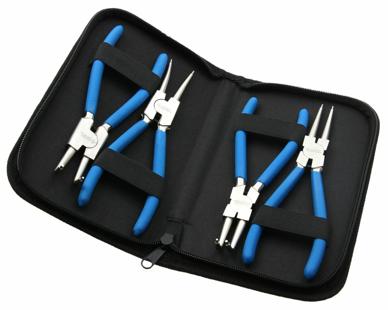 4pcs 卡簧钳,弯曲钳,直钳(175mm) 外部弯曲钳(195mm) 套装