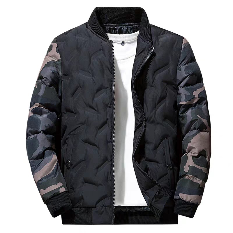 Men's Coat Winter down Cotton-Padded Jacket Camouflage Japanese Baseball Foreign Trade Men's Cotton-Padded Jacket Fashion Brand Short Cotton-Padded Jacket Wholesale