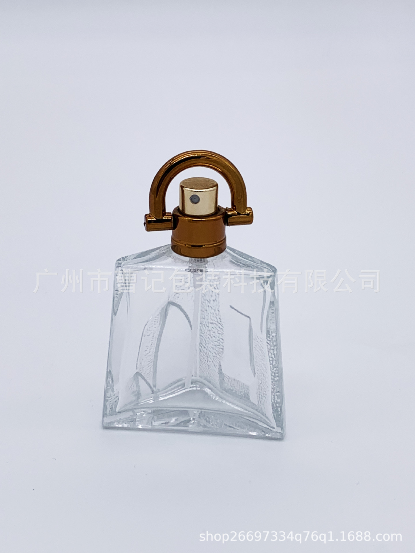 厂家直销25ml香水瓶 透明玻璃瓶 三角形瓶身带造型可来图定制