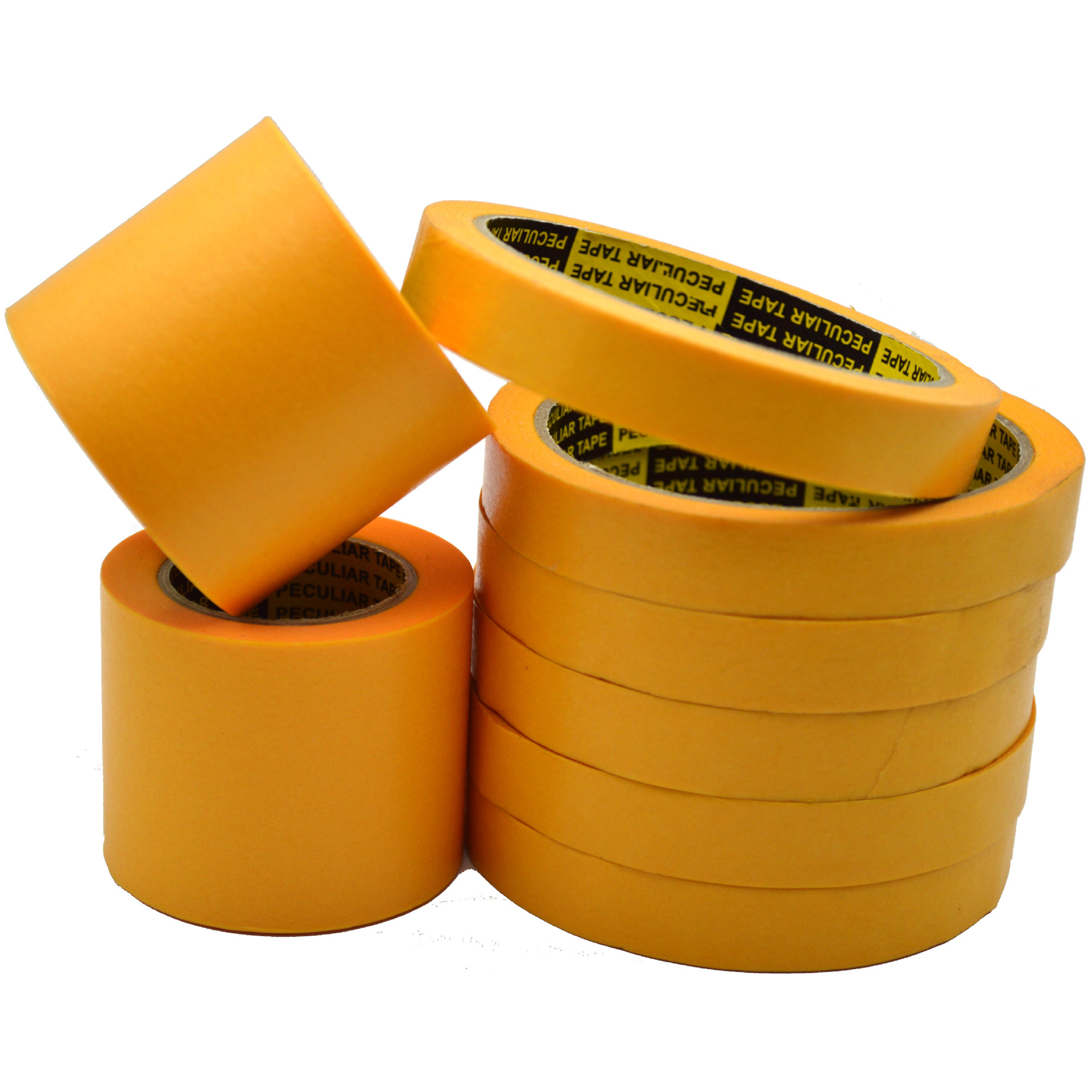 耐高温高粘和纸胶带汽车家具喷漆遮蔽纸分色胶带不残胶黄色胶纸