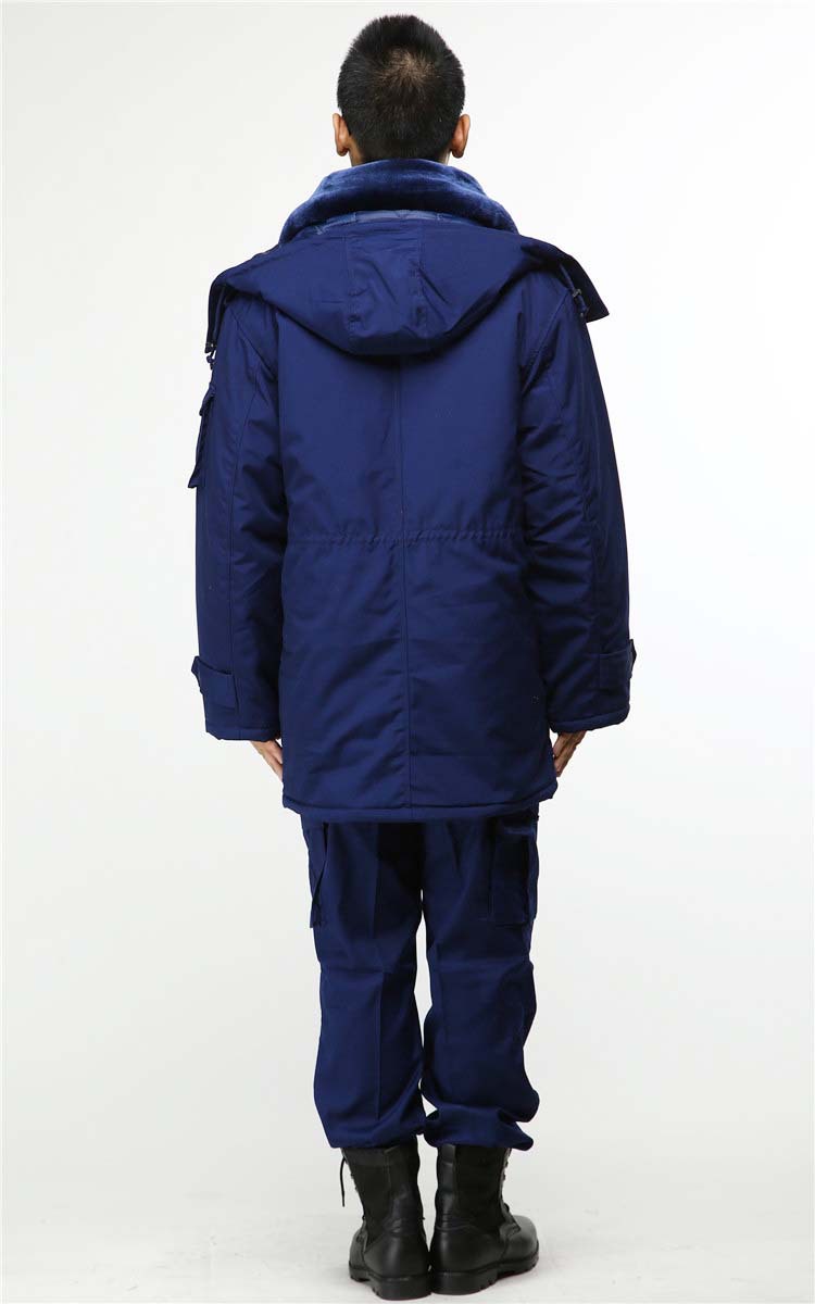 批发新式消防作训大衣火焰蓝大衣新式防寒保暖防水棉大衣