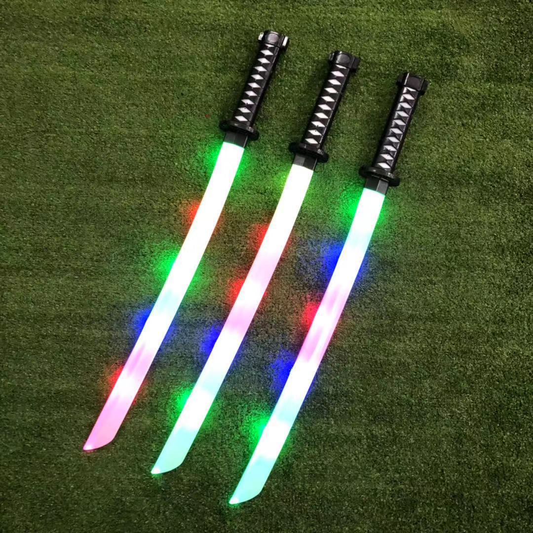 发光音乐武士剑大号67cm 发光武士刀带剑鞘 儿童益智发光玩具批发