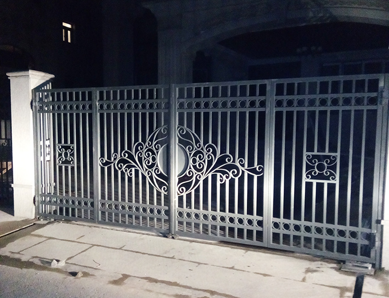 欧式别墅防盗大门 户外热镀锌铁艺封板门 佛山豪华庭院铁艺大门
