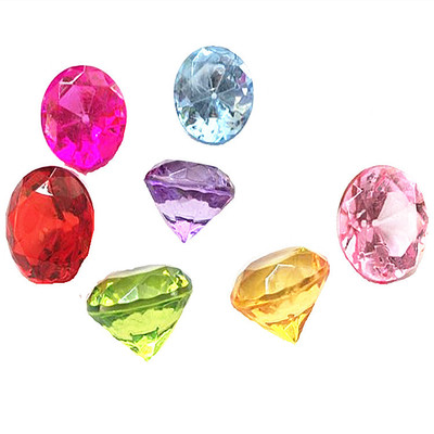 透明亚克力珠子无孔钻石宝石diy串珠游乐园抓机仿水晶彩色散珠斤