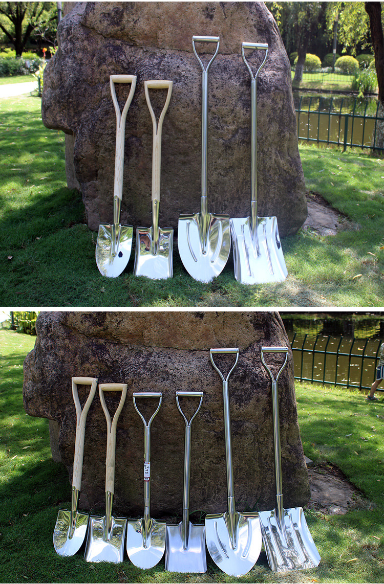 granpa铁铲不锈钢锹铲子种花铲铁锹铁锨园艺农具用挖树松土工具