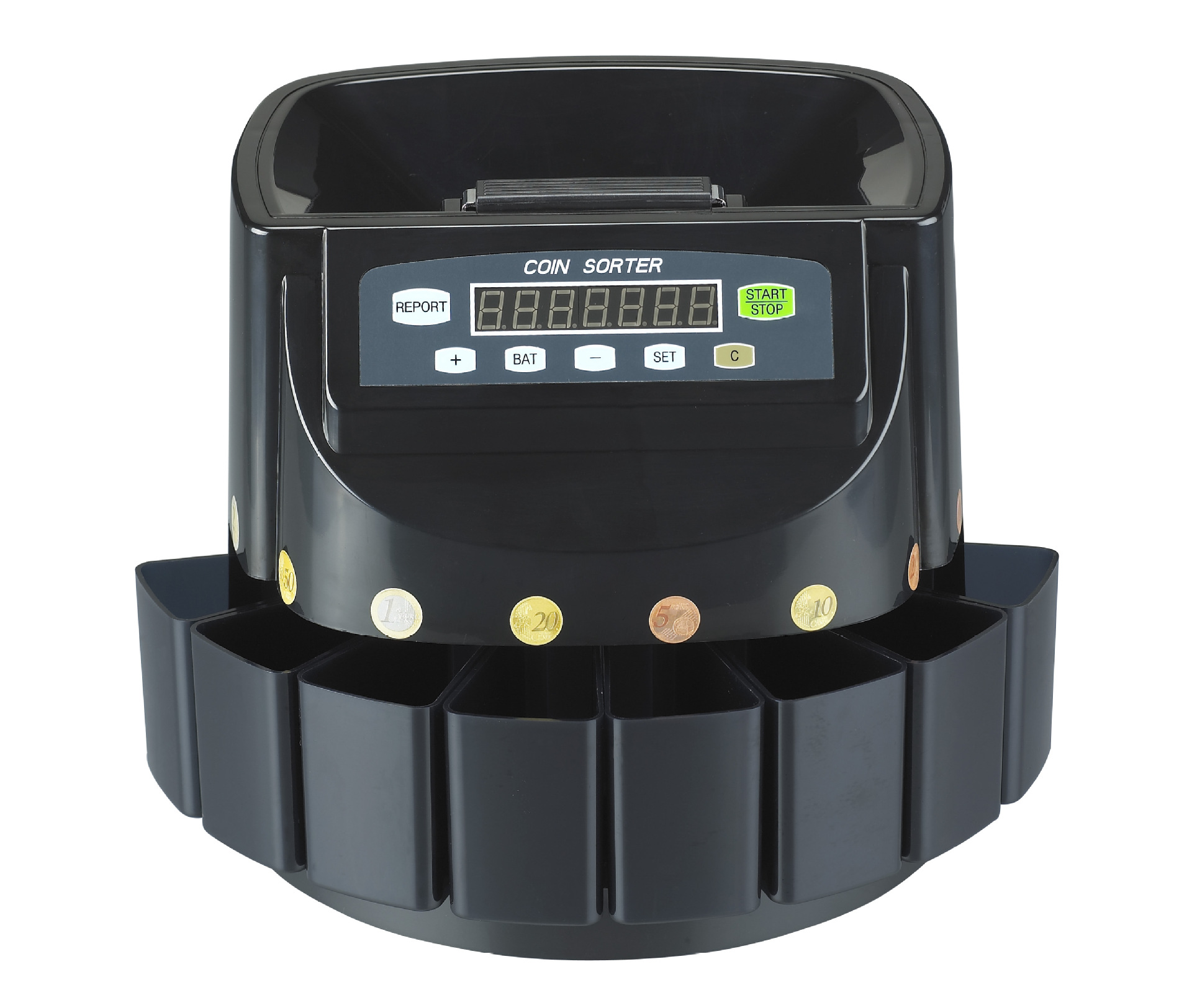 多国硬币清分机可选点台币欧元港币澳币等带提手硬币分币机显总额