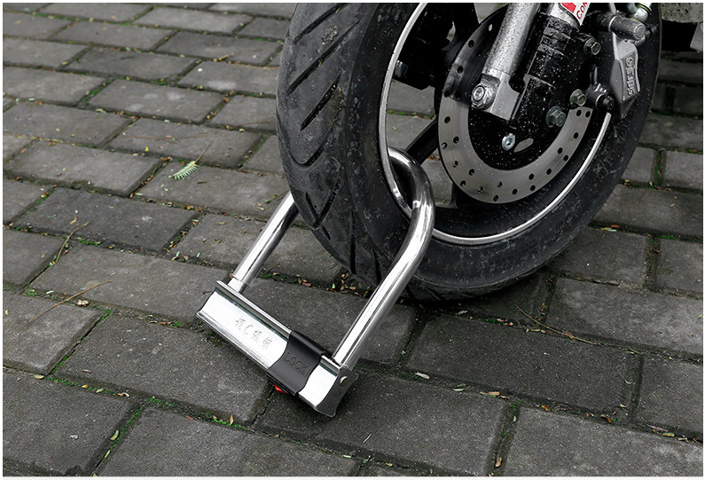 u型锁摩托车锁自行车单车山地车挂锁防盗锁u形锁插锁电瓶电动车锁