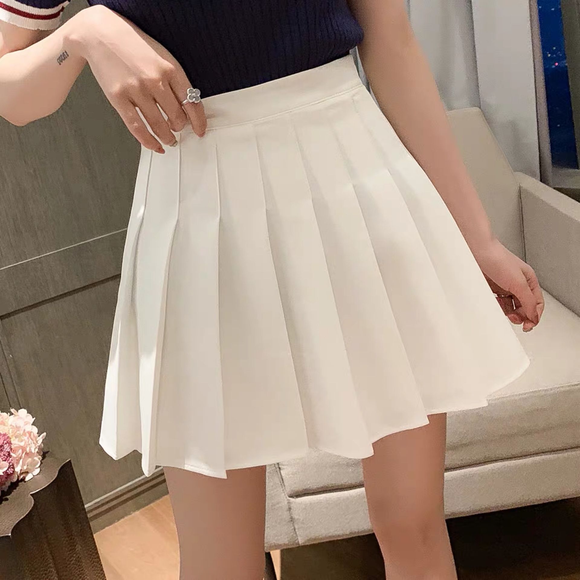 夏季百褶裙半身裙短图片