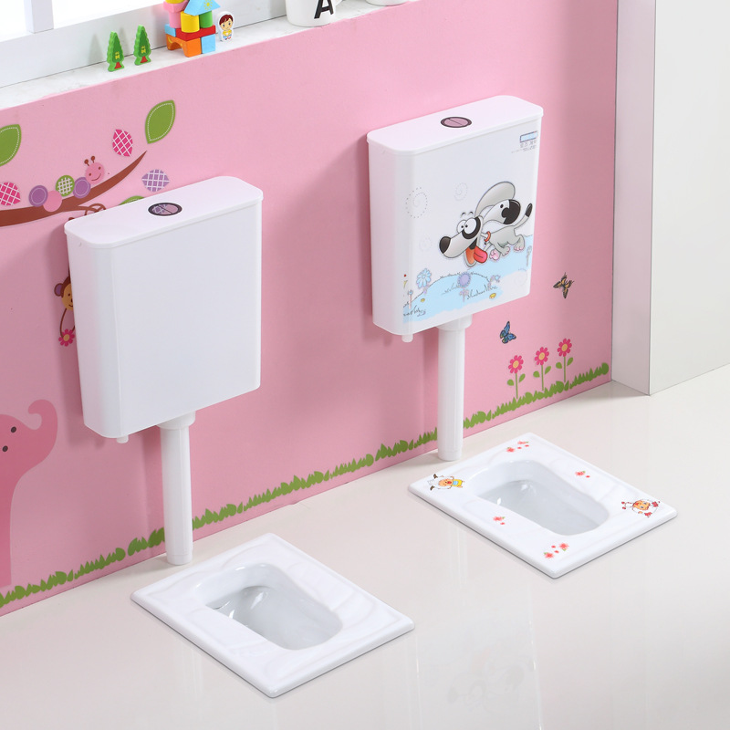 lubycon/卢比肯 幼儿园蹲便器水箱 儿童蹲厕彩色卡通小熊抽水箱桶