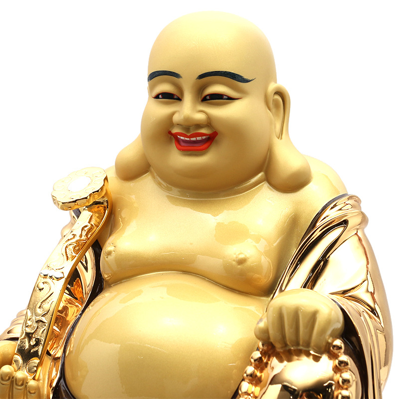 鎏金黄铜弥勒佛像摆件笑佛大肚弥勒菩萨铜雕装饰居家供奉工厂批发