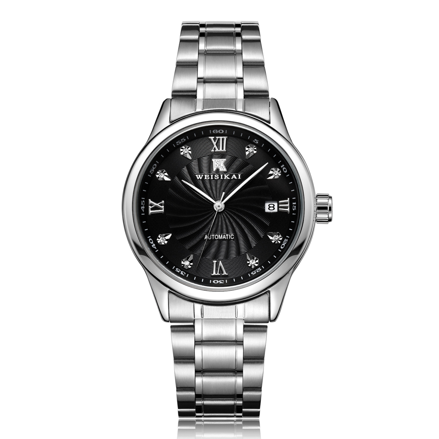 瑞士【weisikai/威斯凯】简约情侣机械表 防水全自动机械表手表男