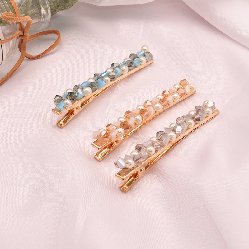 精致水晶珍珠缠绕发夹边夹发饰女网红头饰