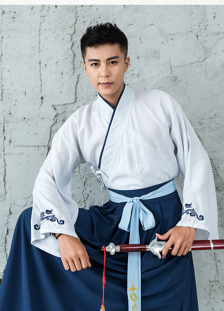 汉服男学生古装长款冬日常襦裙汉服男古装衣服改良cos服广袖汉服