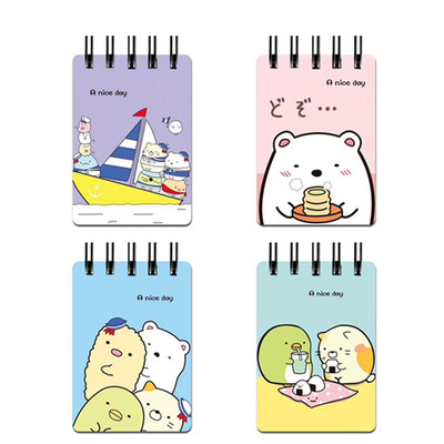 卡通角落动物线圈本可爱迷你小本子火烈鸟记事本便携易撕口袋本批