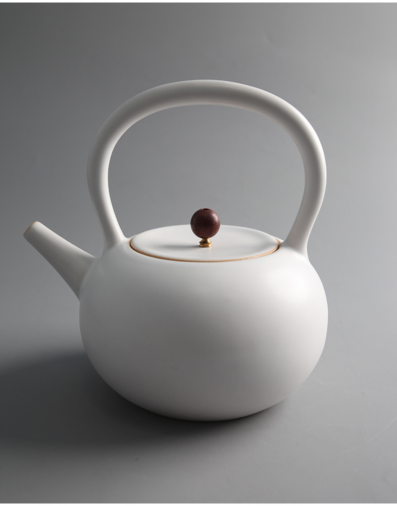 白陶电陶炉陶瓷泡茶煮茶壶手工电陶炉套装五行烧水壶白茶壶