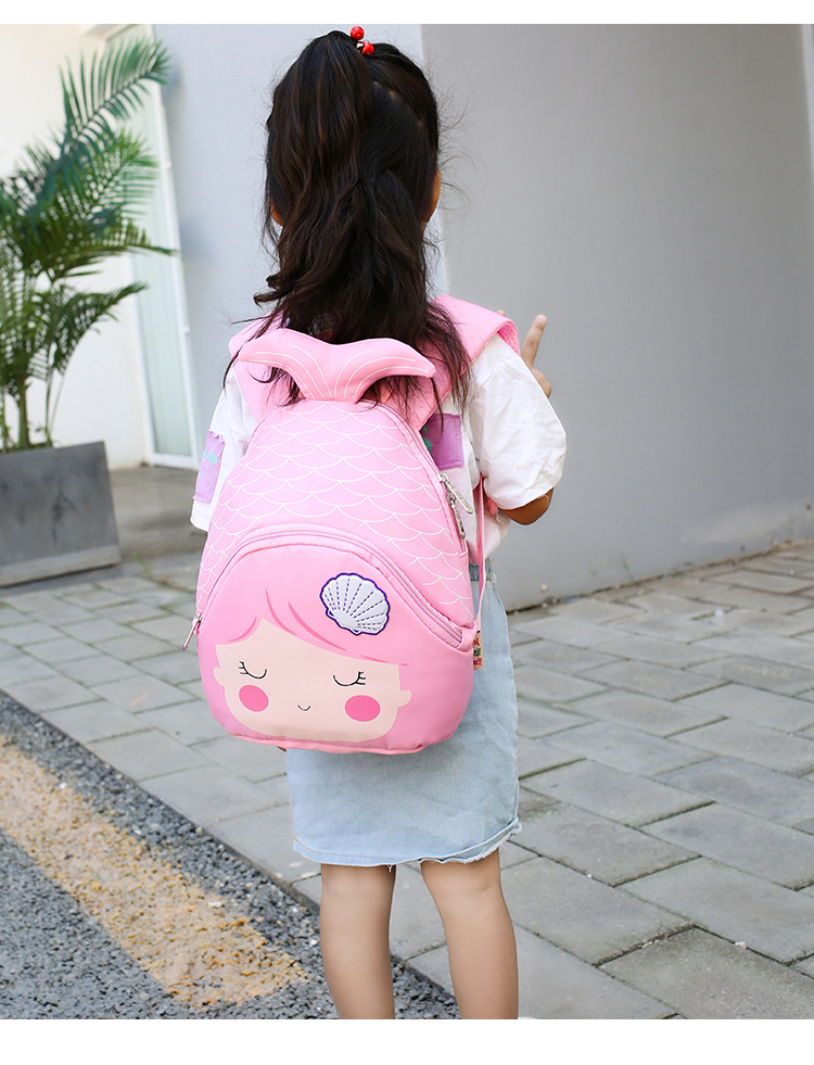 女宝宝美人鱼小书包可爱新款幼儿园卡通女童双肩包韩版轻便包包