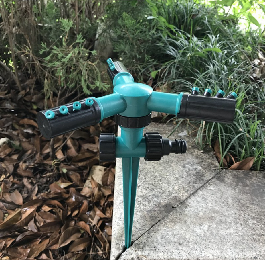 地插式大三叉旋转喷头 自动旋转喷头 草坪浇菜浇花大棚降温洒水器