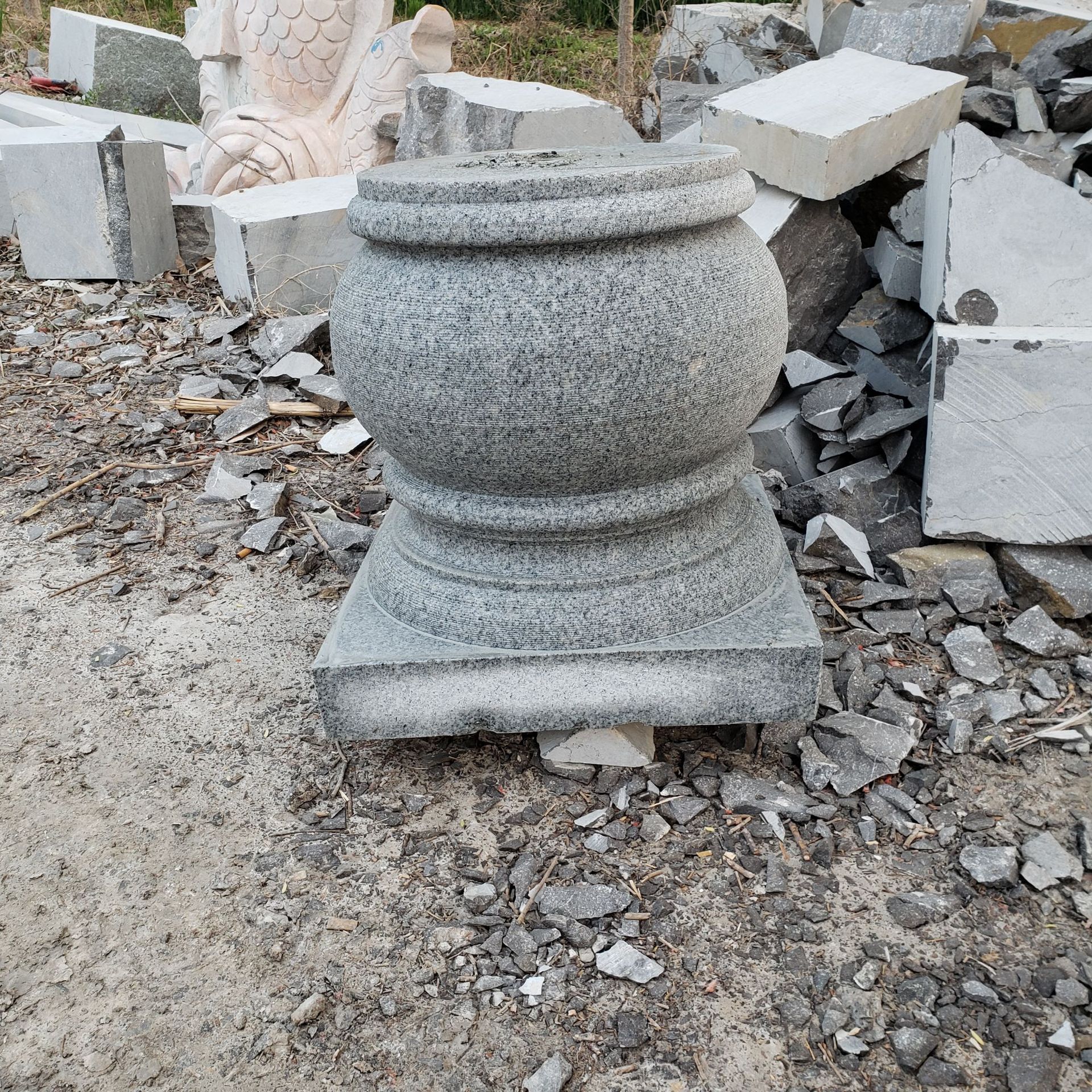 厂家直销 空心石雕柱础 石柱子 寺庙大理石 青石柱墩柱顶石