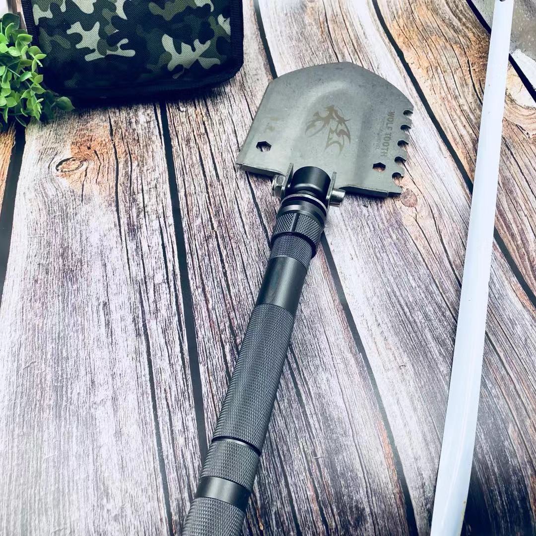 汉道狼牙工兵铲德国多功能户外铲子铁锹军工用兵工铲锰钢折叠铲战