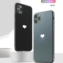 适用iPhone11pro max 2019新品磨砂电镀玻璃壳 时尚纯色手机壳