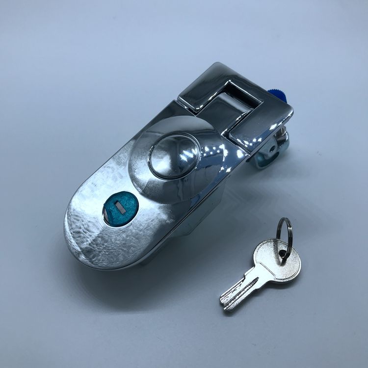 MS609高背亮铬平面锁，按钮式平面锁，电柜门锁，机箱机柜门锁