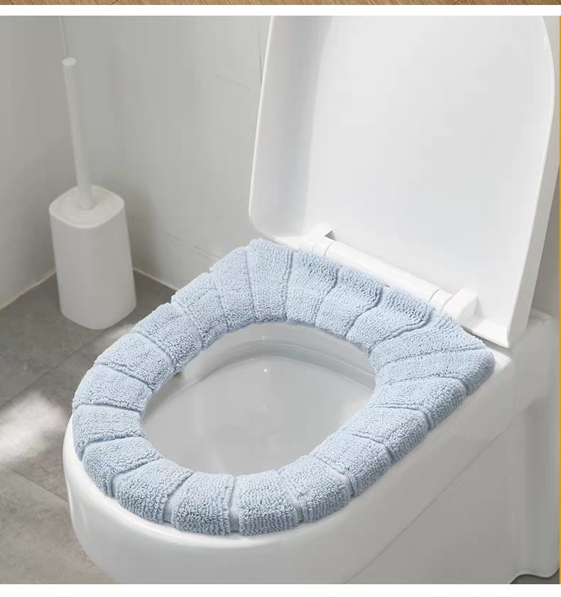 O-Type Knitted Universal Toilet Washer Nordic Style Thickened Super Soft Multi-Color Toilet Seat Cover Pad