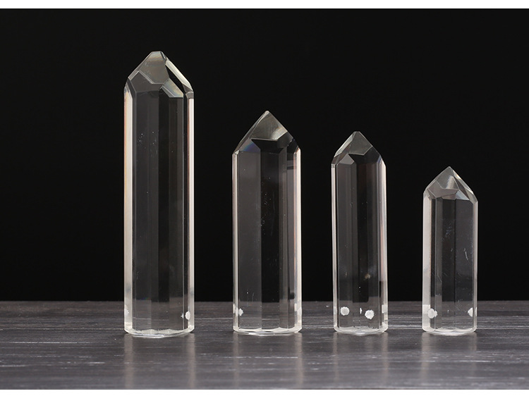 k9玻璃水晶七星柱摆件水晶灯饰配件 白水晶柱定制 水晶风水摆件