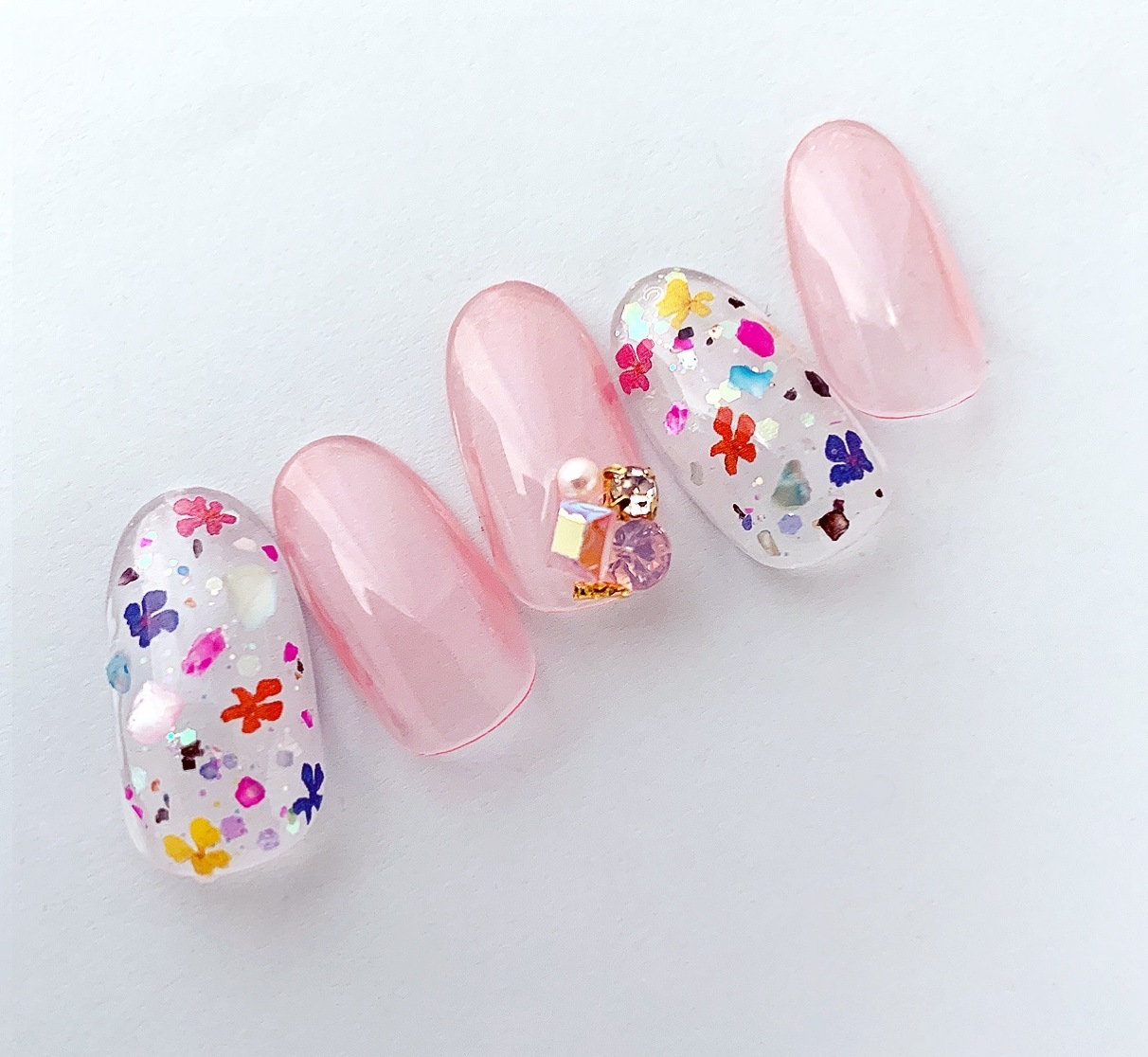 超薄透明花 紫阳花 美甲贴花 指甲贴纸 带背胶 饰品hanyi287-292