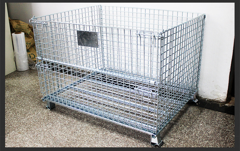 厂家直销折叠式物流笼铁网笼铁丝笼拆装折叠运输台车周转箱物流笼