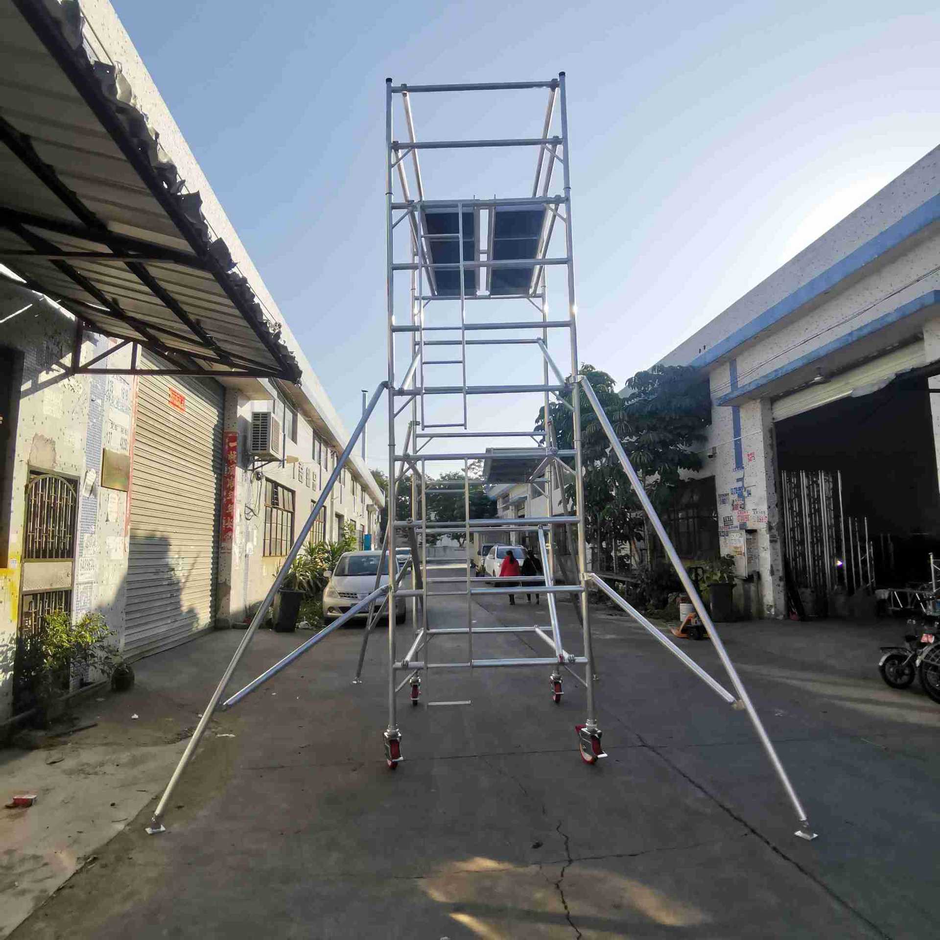 工程移动脚手架铝合金简易快装安全高空作业房屋装修检修平台批发