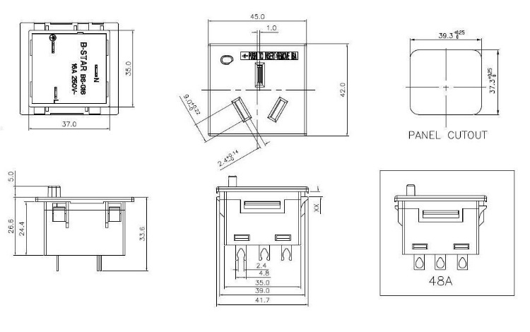 现货10a/16a 250v卡式国标防脱插座安全门插座 pdu机柜国标插座