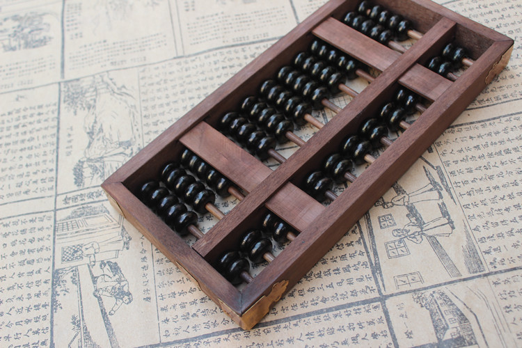 仿古算盘实木算盘榉木珠算13档算盘道具摆件礼品算盘