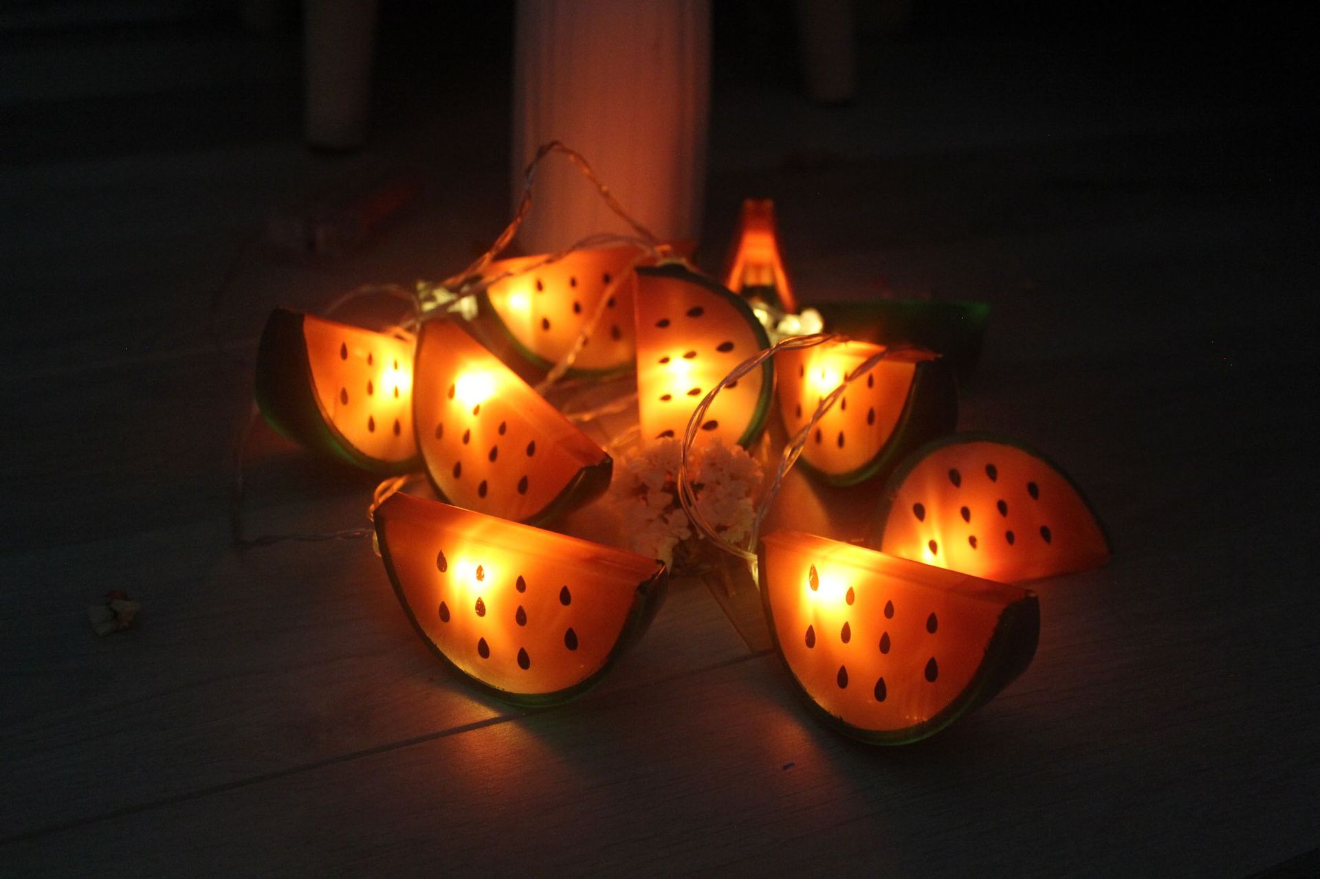 厂家批发led少女心房间装饰挂灯 西瓜柠檬造型小彩灯清新水果灯串