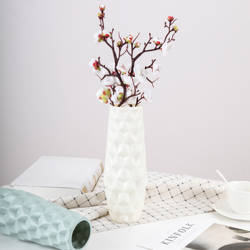 Nordic Plastic Creative Water Wave Vase Drop-Resistant Decoration Dining Table Decoration Flower Device Wet and Dry Flower Vase 0755-4